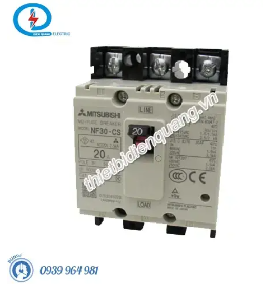 Cầu dao tự động dạng khối NF250-SV 3P 100A 36kA dòng tiêu chuẩn - Mitsubishi (VN)