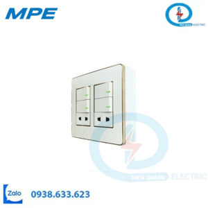 BỘ CÔNG TẮC Ổ CẮM ĐÔI VIỀN VÀNG Seri A60 A60B22U4G