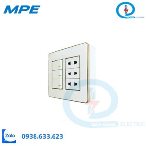 BỘ CÔNG TẮC Ổ CẮM ĐÔI VIỀN VÀNG Seri A60 A60B23U3GV